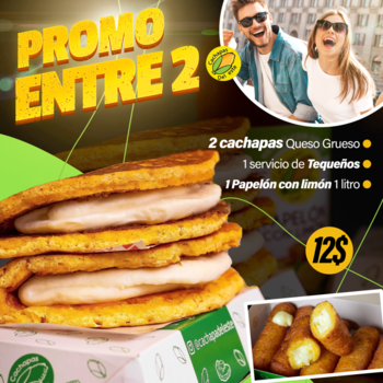 dos cachapas con doble queso promocion